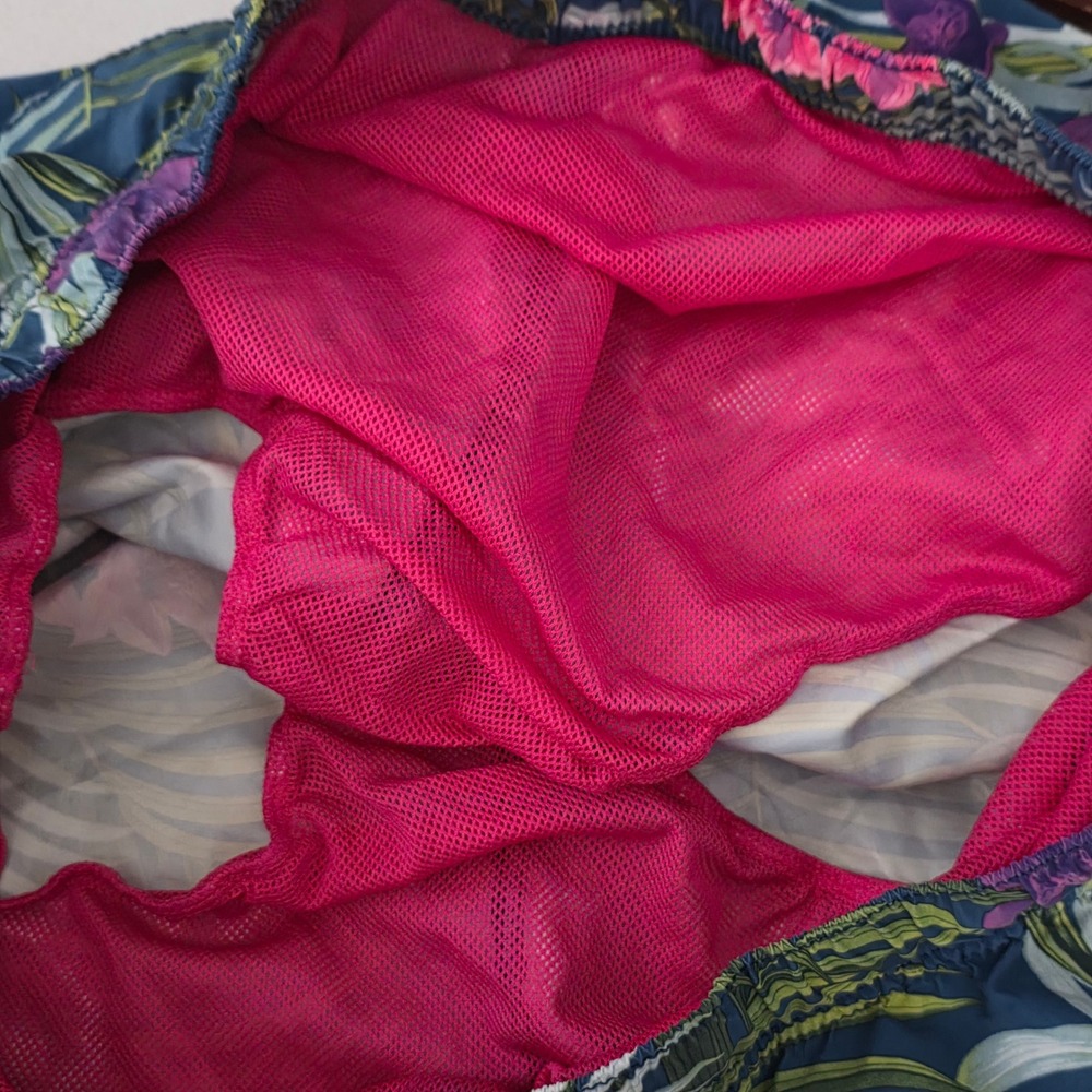 Tommy Bahama Relax‎ Men Tropical Floral Palm Print Swim Trunks Blue Pink 2XL - Picture 5 of 7